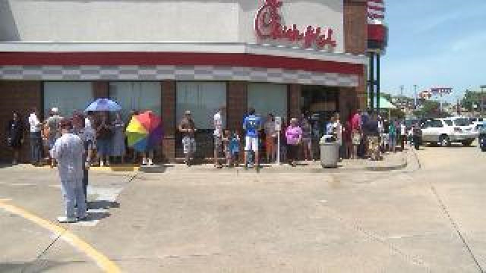 Protestors, Supporters Gather at Local Chik-Fil-A Restaurants