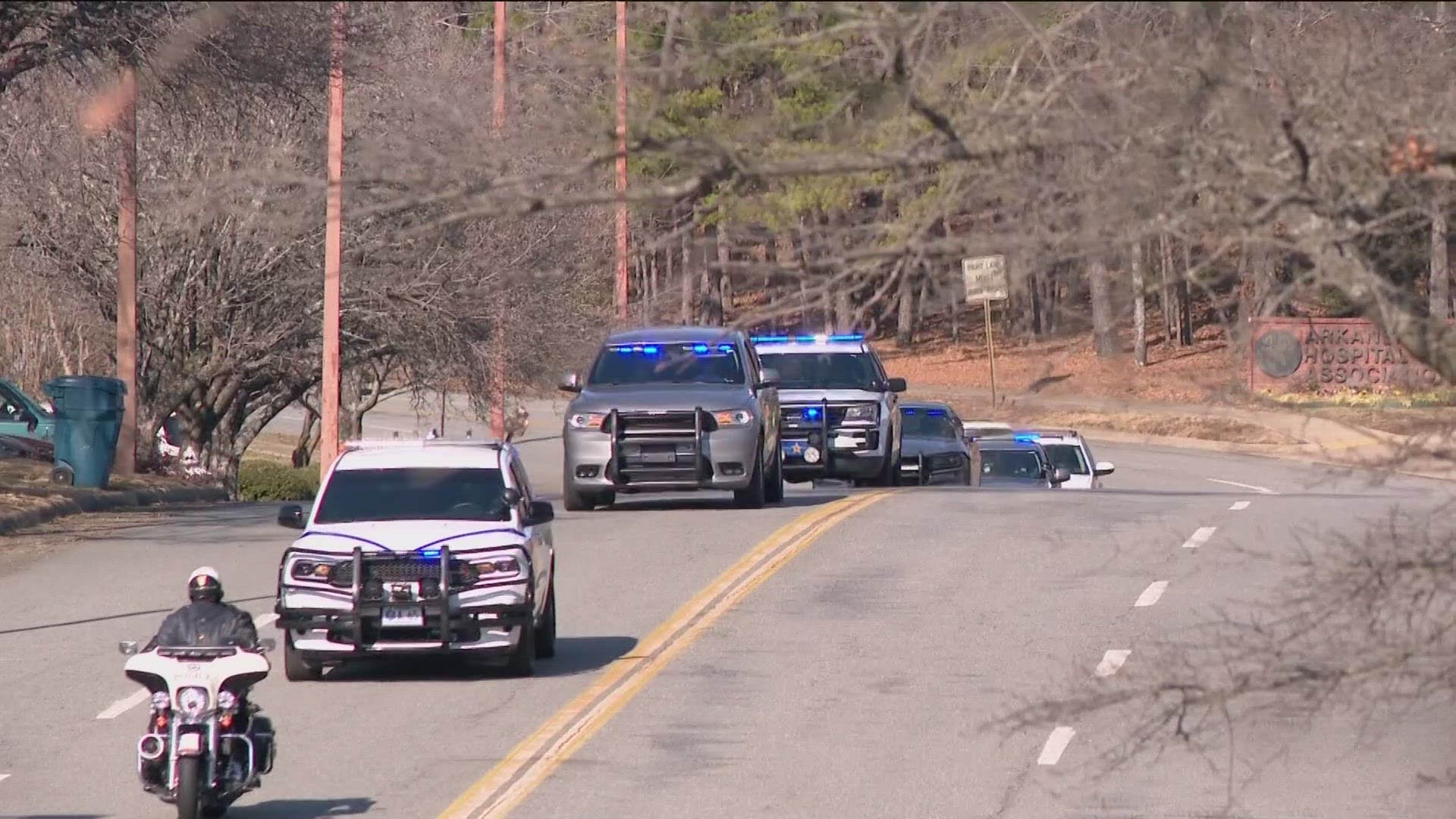 OFFICERS FROM ACROSS THE STATE JOINING IN TODAY FOR A PROCESSION FOR JUSTIN SMITH.