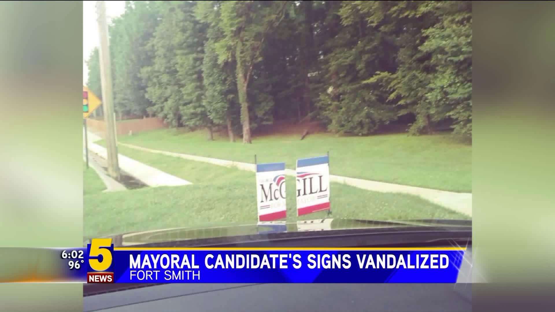 Mayoral Candidates Signs Vandalized