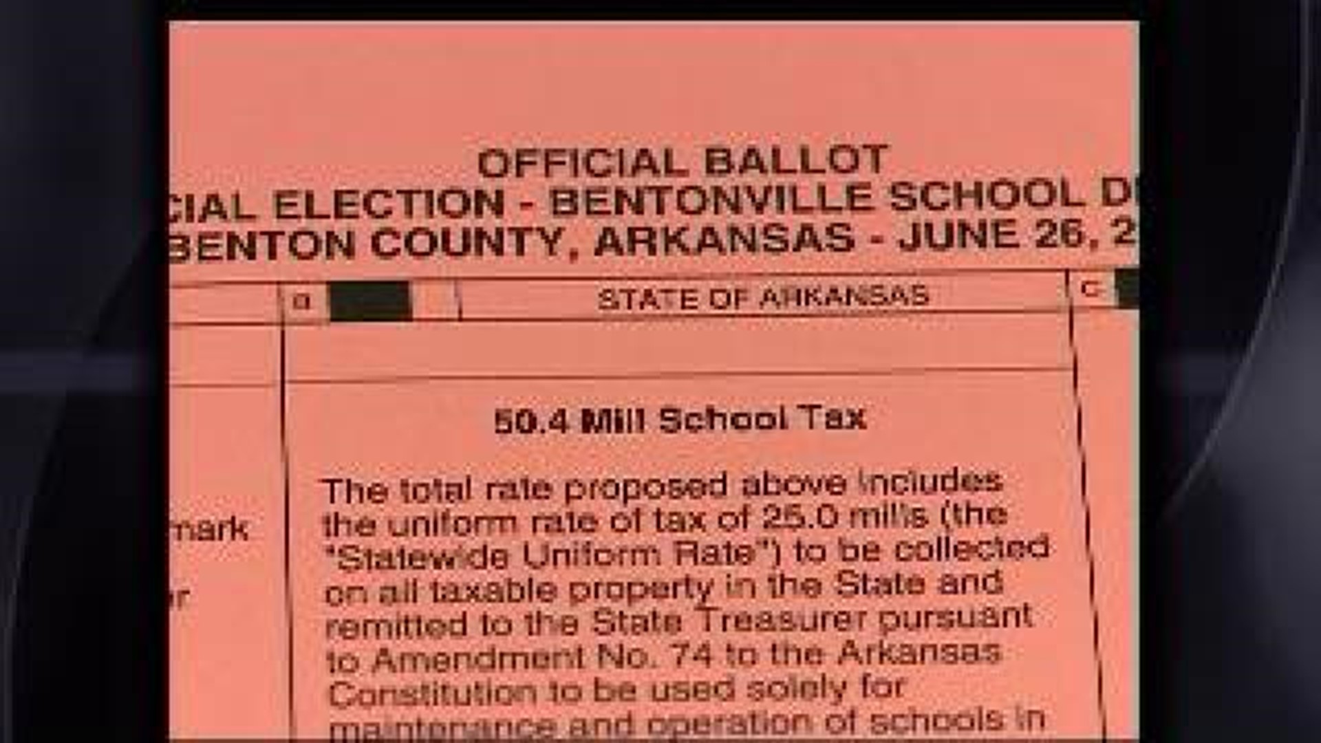 Bentonville School District Millage Vote Fails