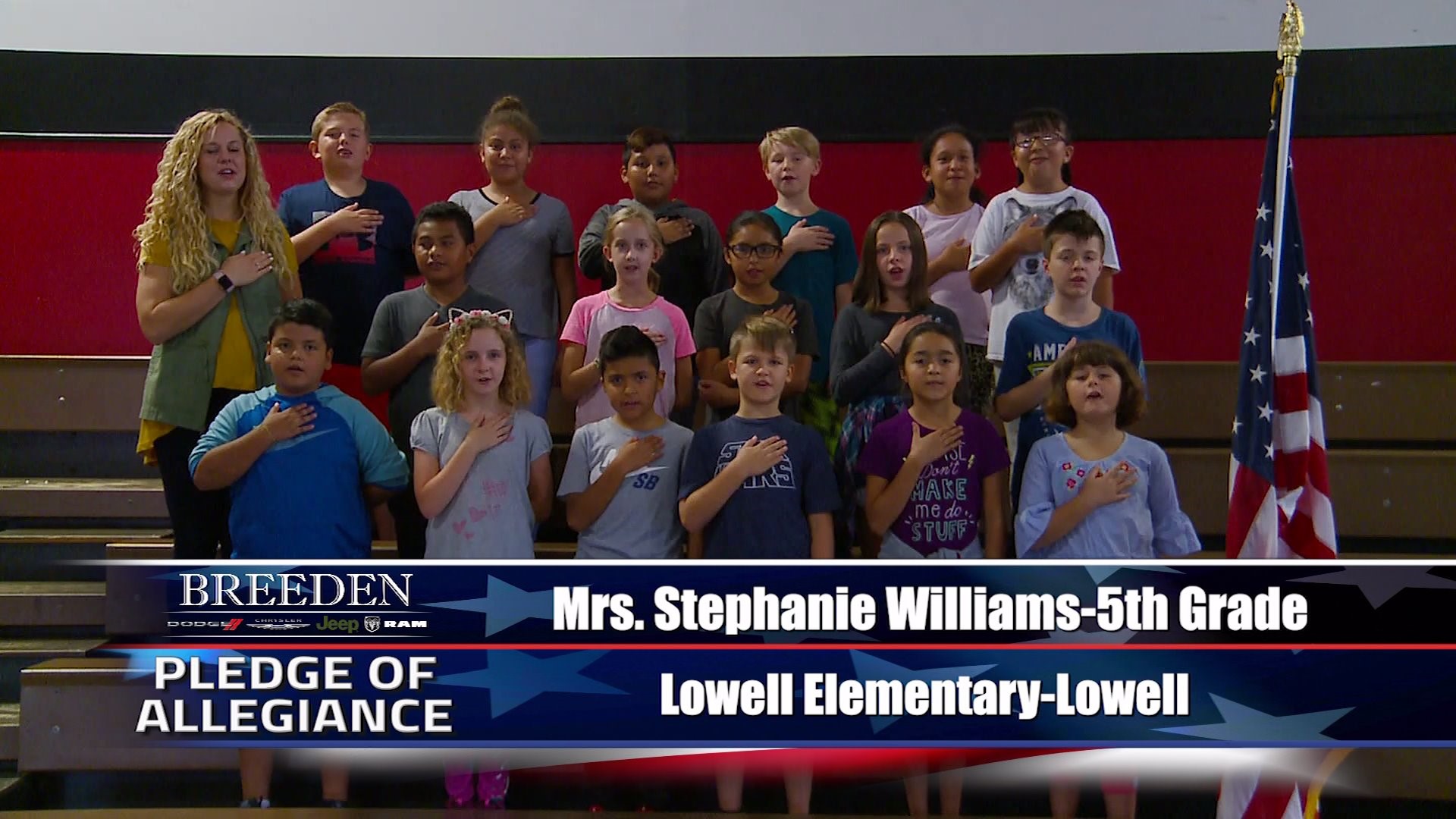 Mrs. Stephanie Williams  5th Grade Lowell Elementary, Lowell