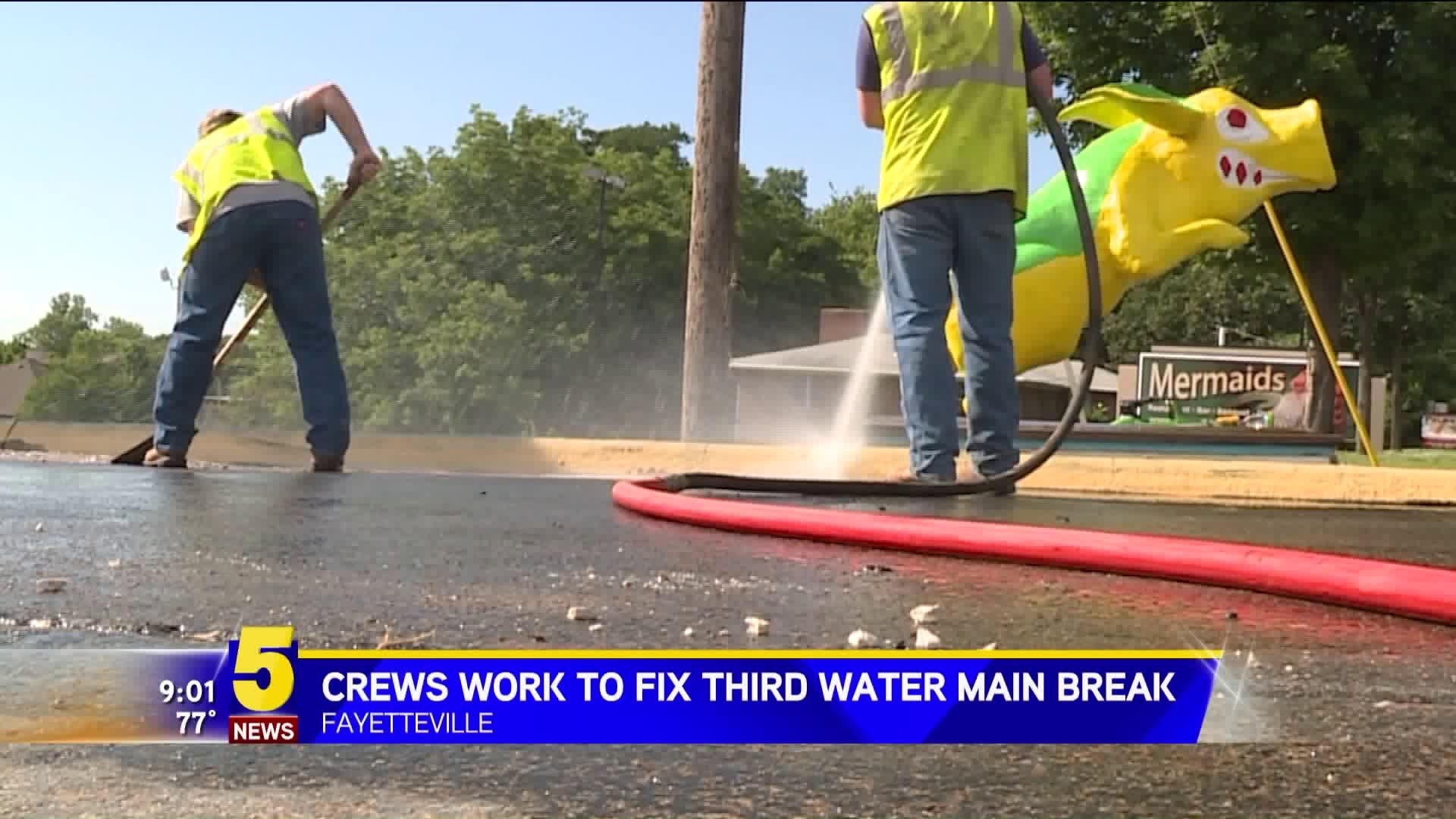 Water Crews Fixing 3rd Water Main Break