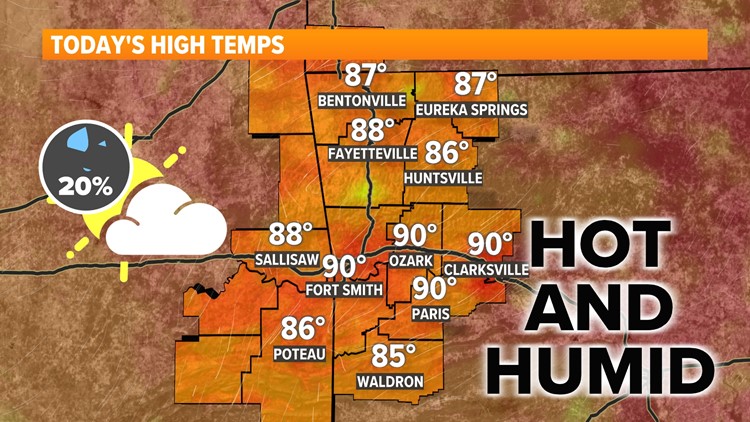 More heat and humidity for Sunday