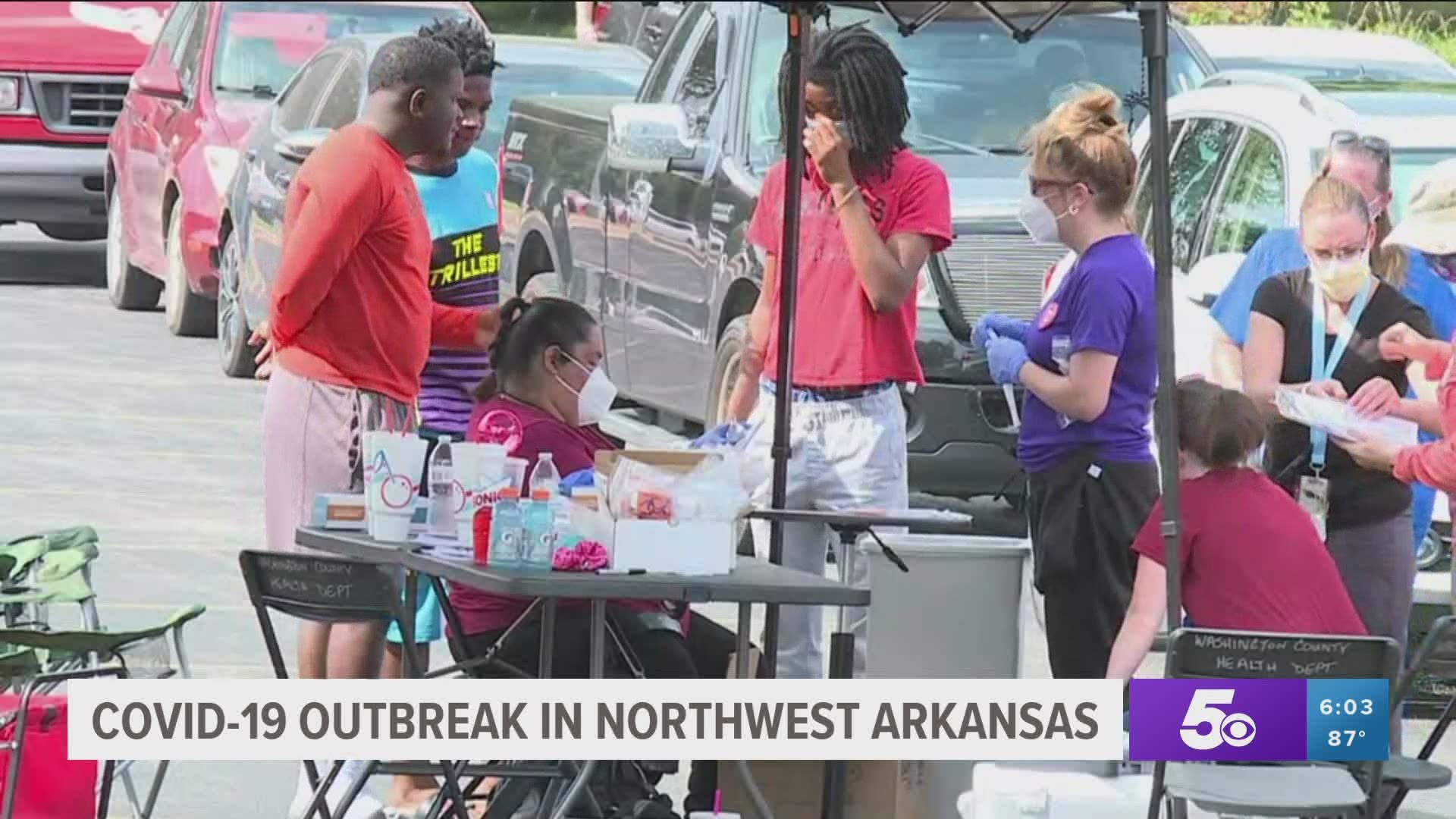 Health officials are trying to control the COVID-19 outbreak in Northwest Arkansas
