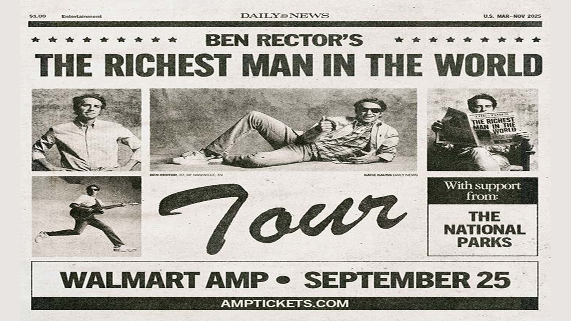 Ben Rector to play show in Rogers | 5newsonline.com