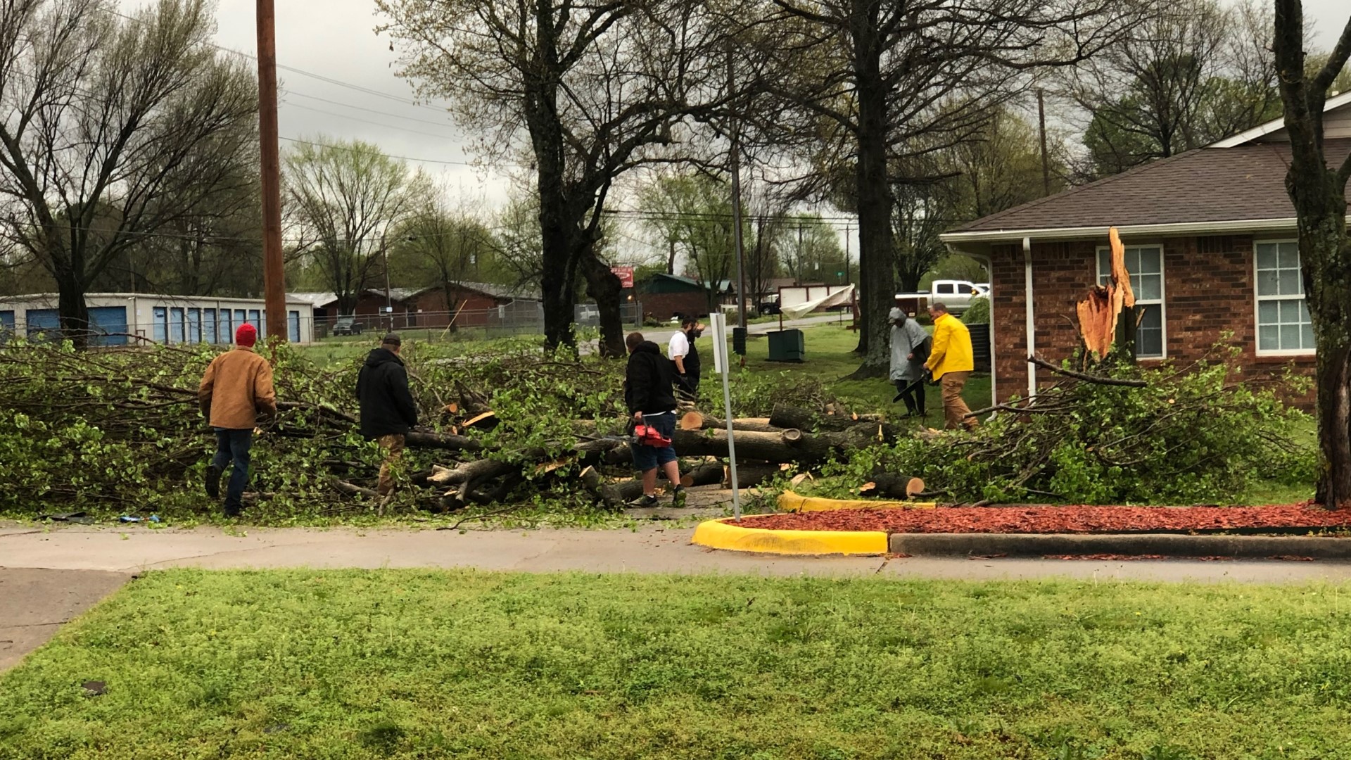 According to Stilwell Mayor Jean Wright, city crews started checking on residents to see if anyone was hurt as soon as the storm struck.