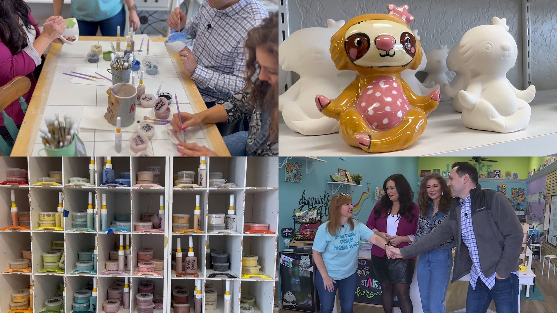 The 5NEWS morning crew tapped into their creative skills and painted some pottery at the art studio in Rogers.