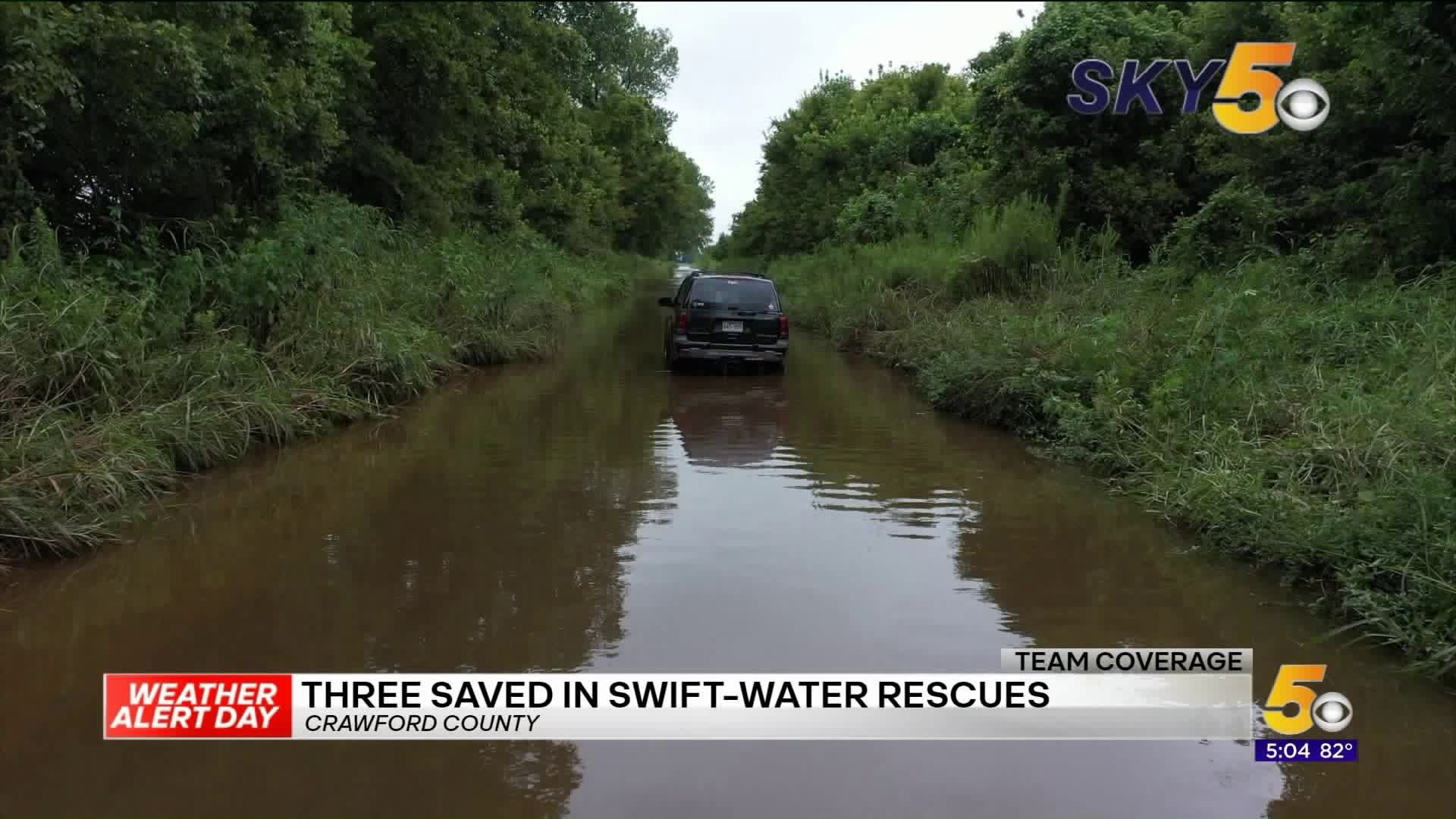 Three Saved In Swift-Water Rescues In Crawford County Saturday