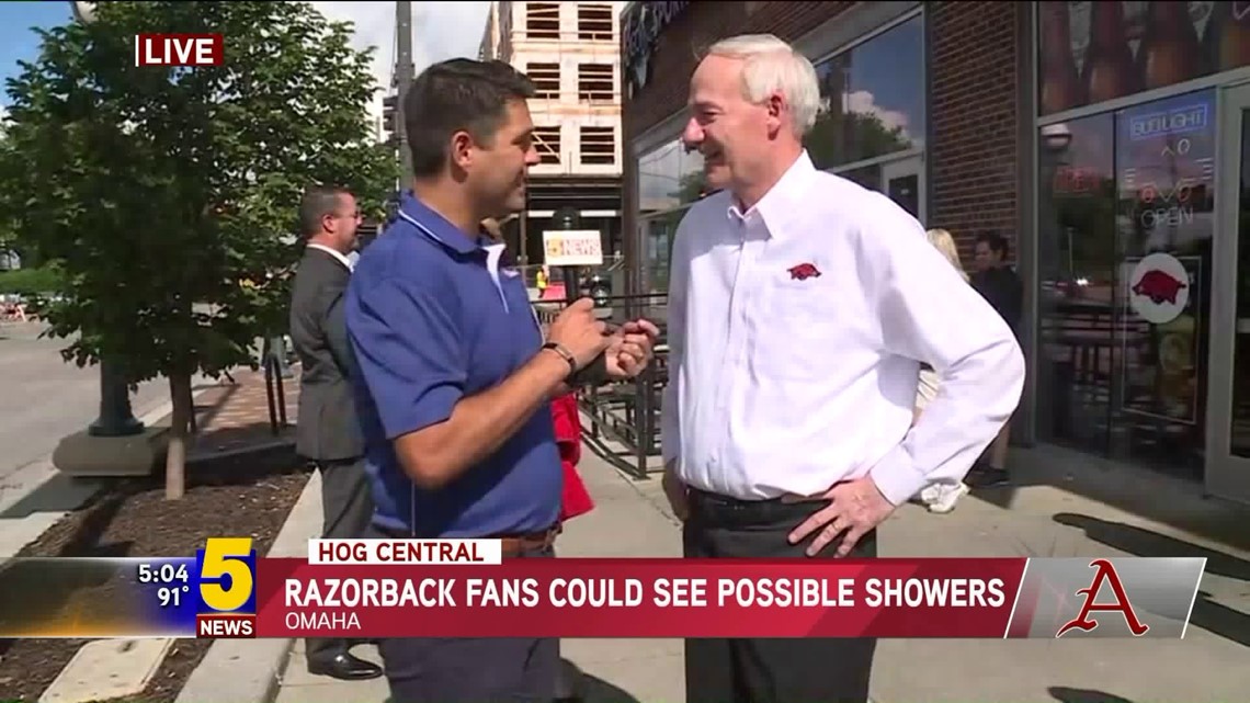 “This Is Historic,” Governor Hutchinson With Hog Fans In Omaha