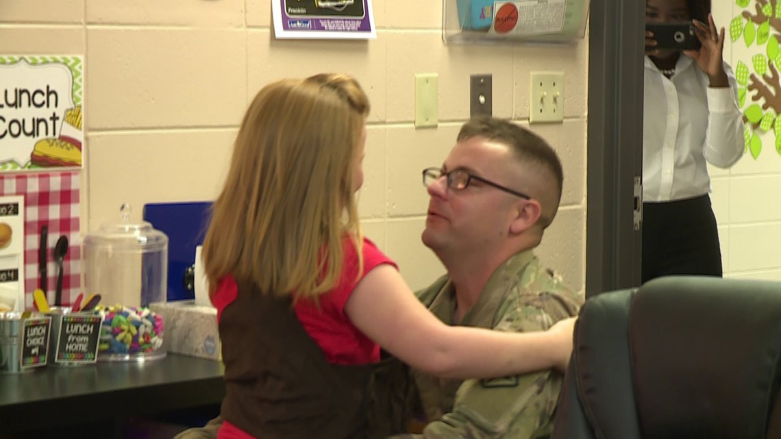 Soldier Surprises Daughter After Year Long Deployment In Kuwait 4915