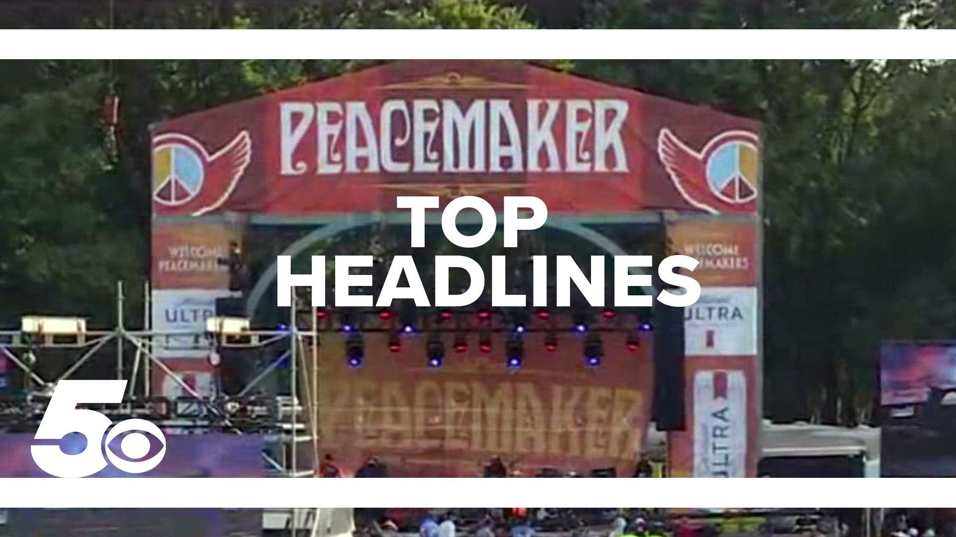 Today's top headlines include a music festival, an office arrested in West Fork, weather, and more.