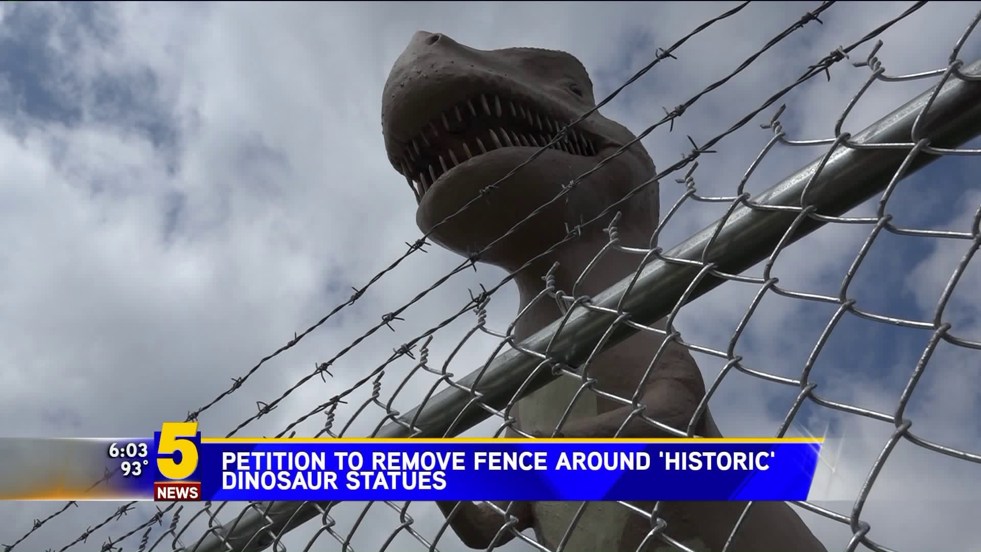 Petiton To Remove Fence Around `Historic` Dinosaur Statues