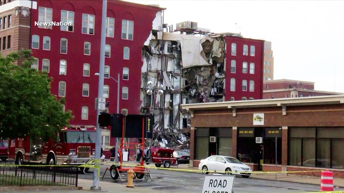 Rescue crews look for survivors after apartment building collapse in Iowa