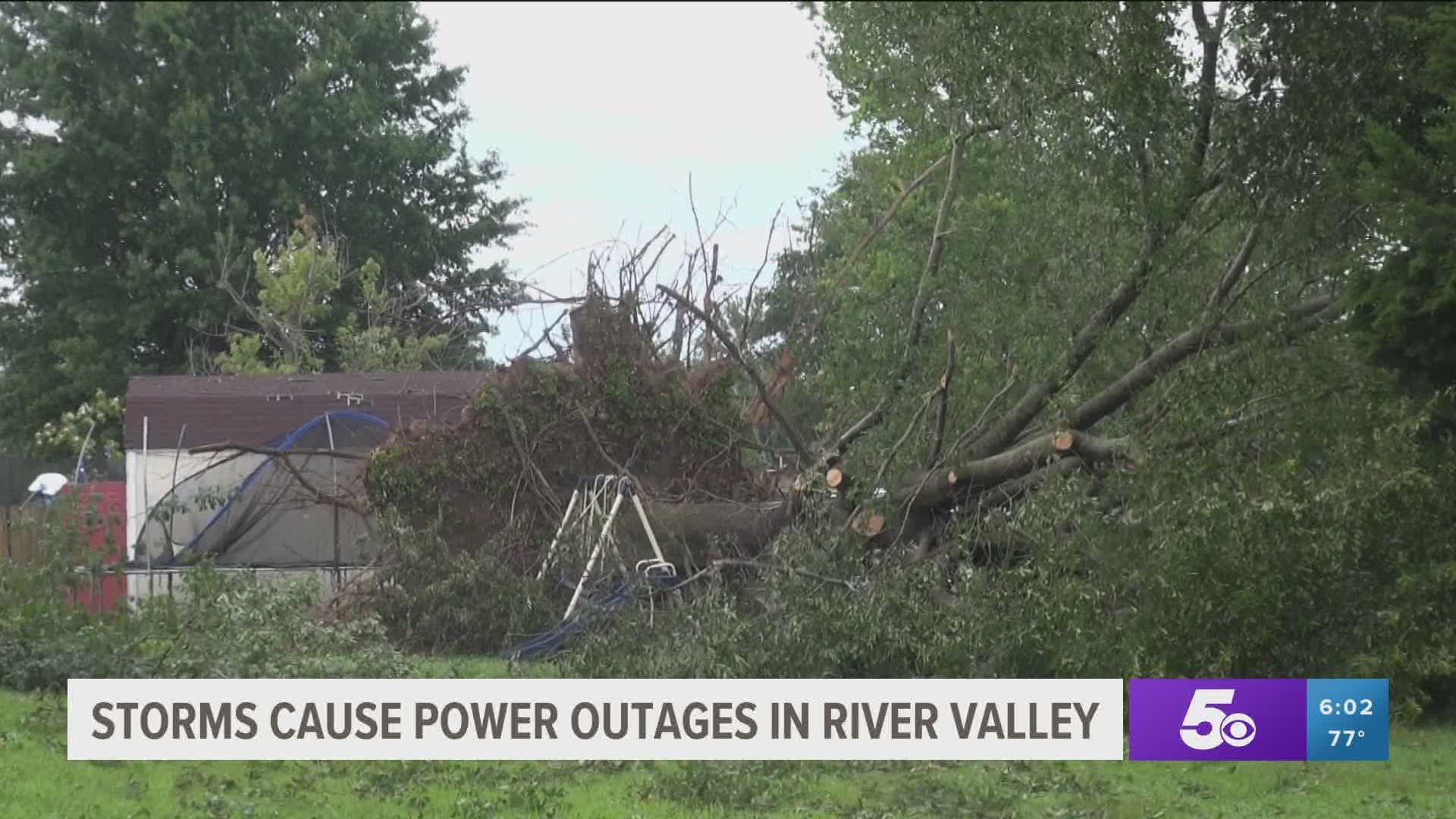 Weekend storms cause power outages in the River Valley