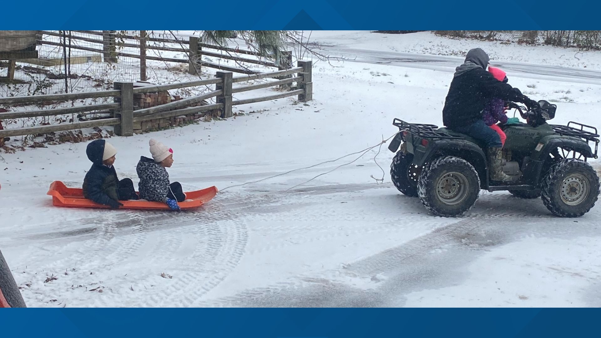 Arkansans are getting the most out of their snow day by improvising sleds, pretending to be sick, and giving life to snowmen.