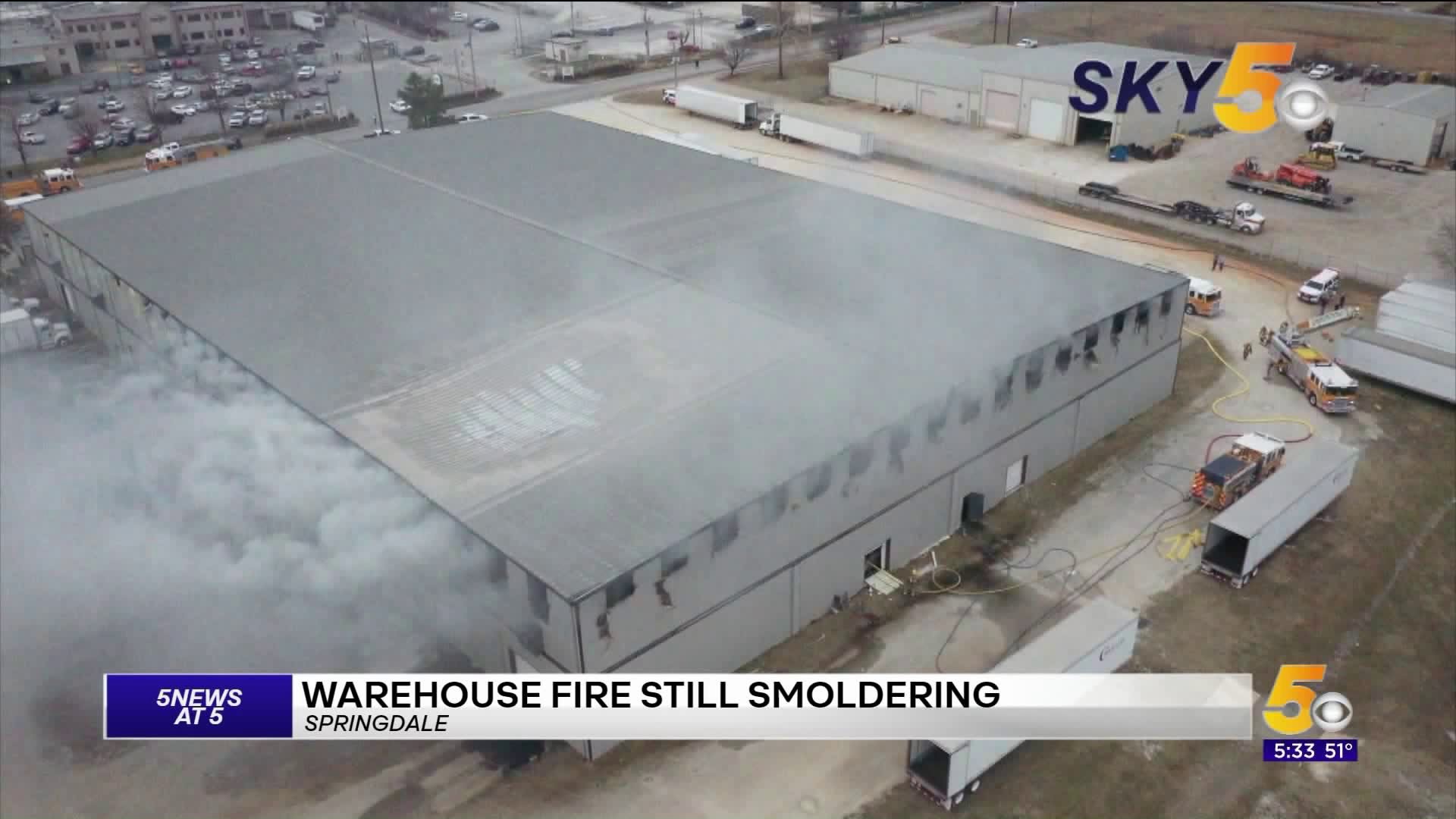 Springdale Warehouse Fire Continues To Burn