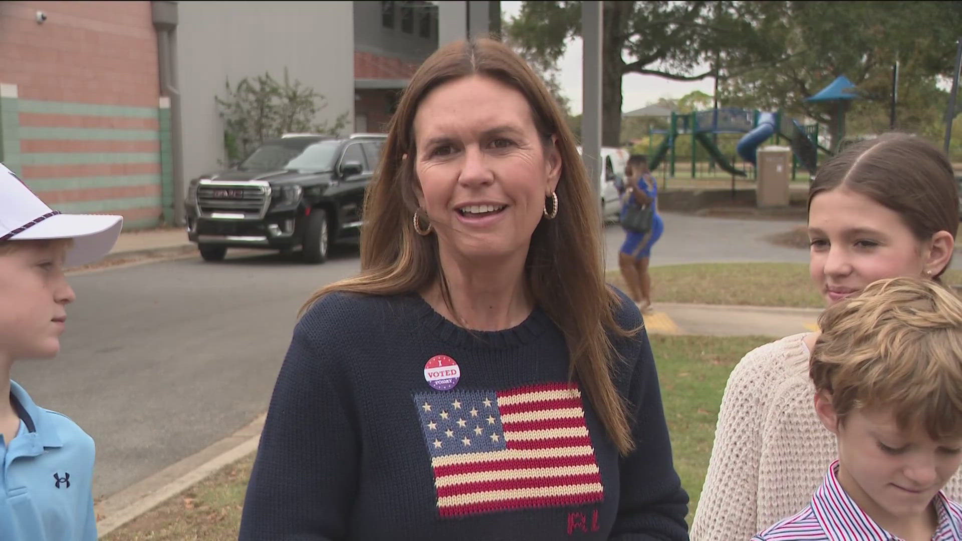 Sanders took a moment to speak on the importance of educating children about why voting is so important.