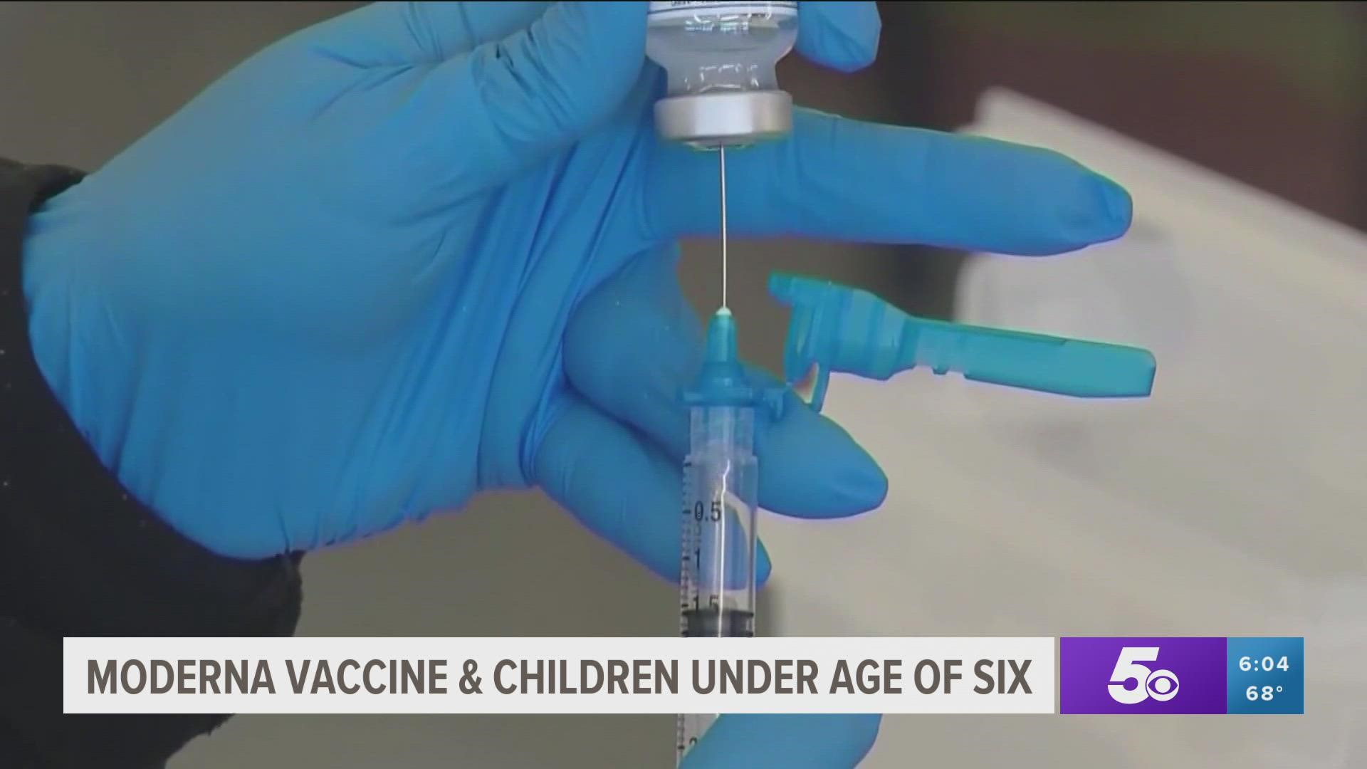Moderna is seeking FDA approval for its modified vaccine, which will be one-fourth the strength of a regular dose, for children six months old to five-year-olds.