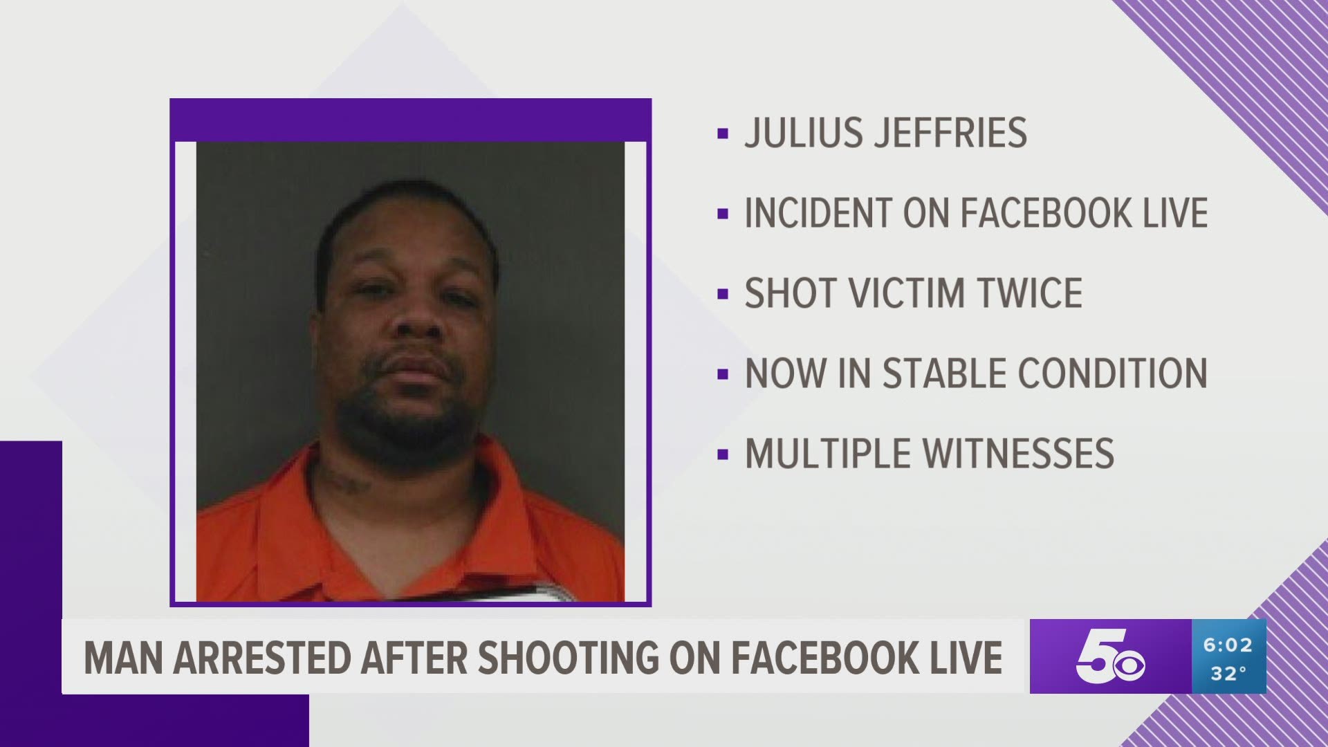 Man arrested after shooting on Facebook live