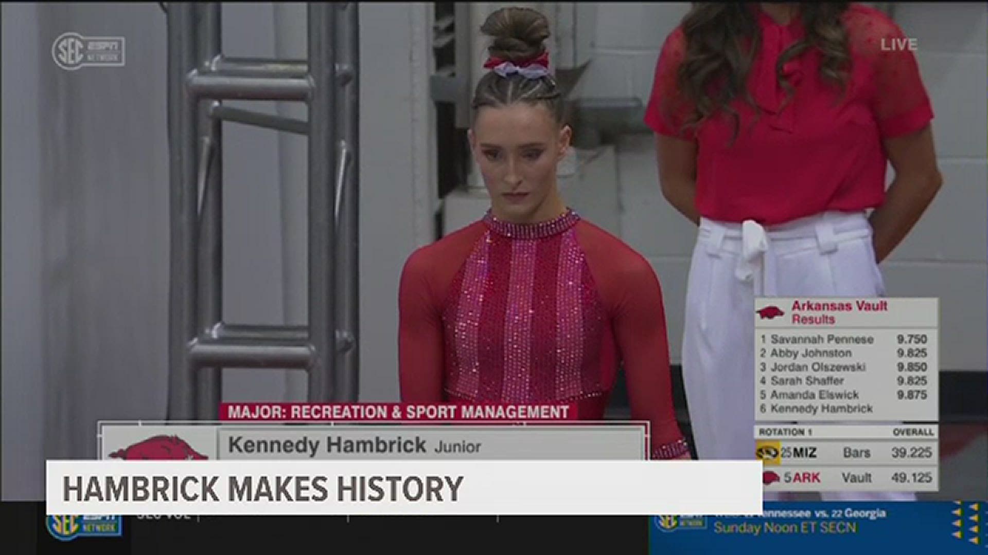 Kennedy Hambrick breaks Arkansas gymnastics all-around scoring record