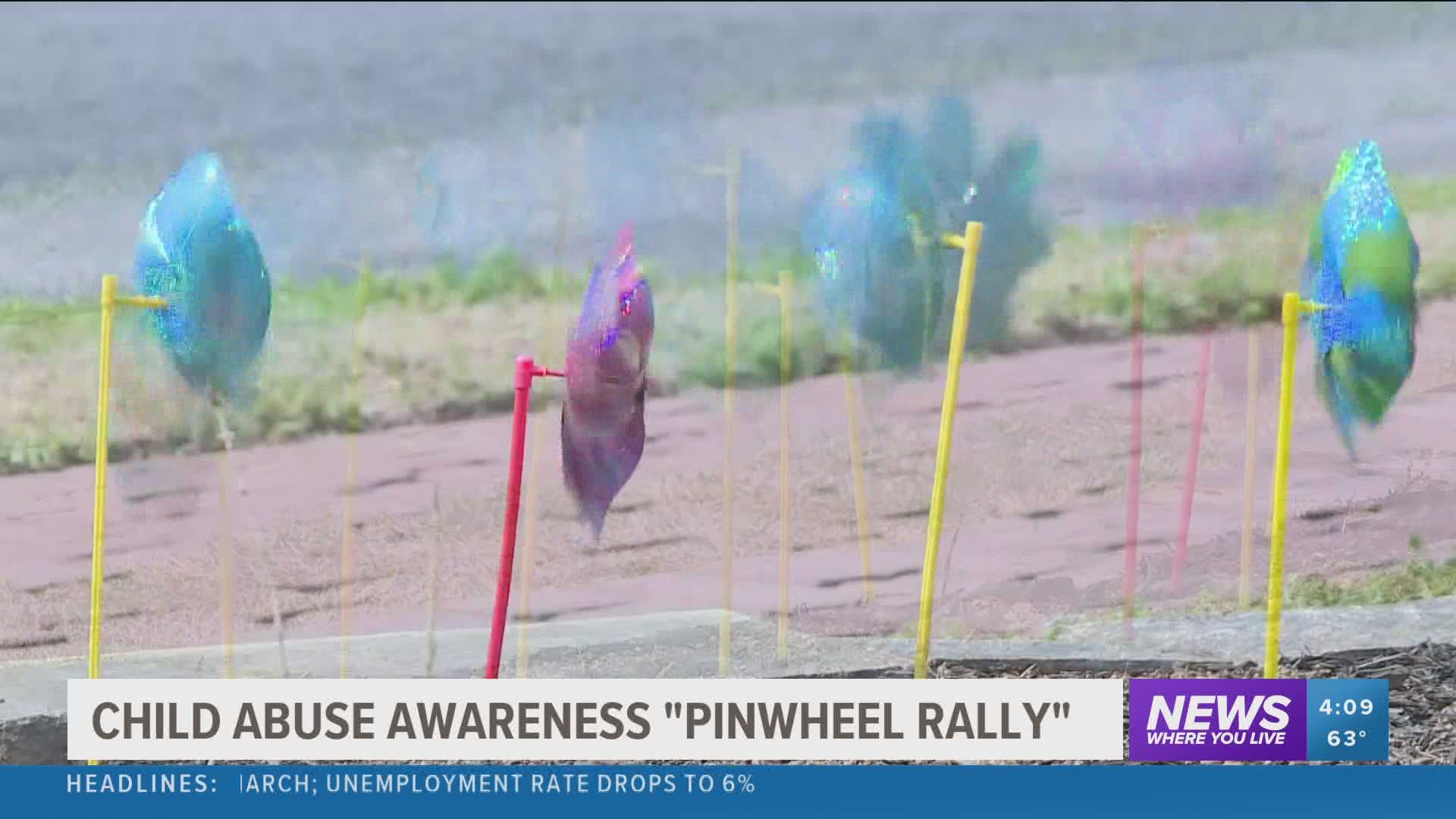 This event brings light to ending child abuse as businesses and federal agencies around town place hundreds of pinwheels in their yards to show their support.