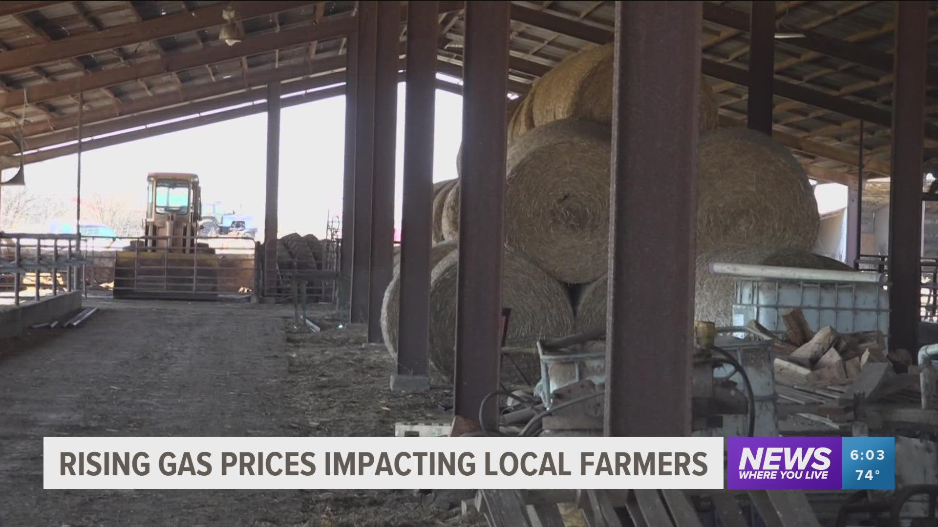 Many farmers are feeling the pressure of rising gas prices, which is also affecting how much consumers are paying at the grocery store.