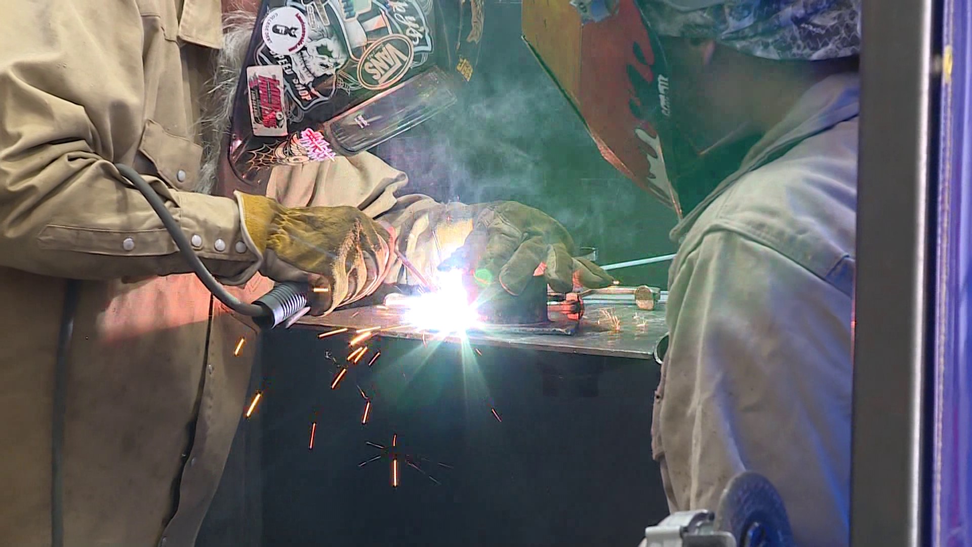 Danny and Angela Cobb are training students how to weld at American Welding Laboratories in Fort Smith, Arkansas.