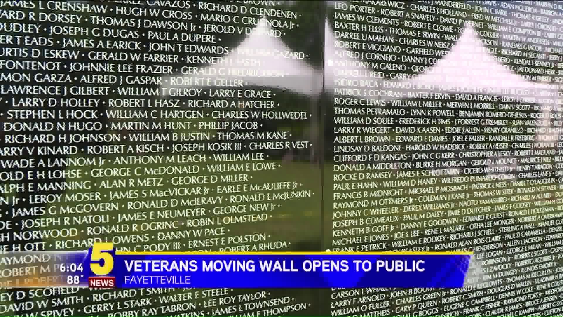 Veterans Moving Wall Opens To The Public