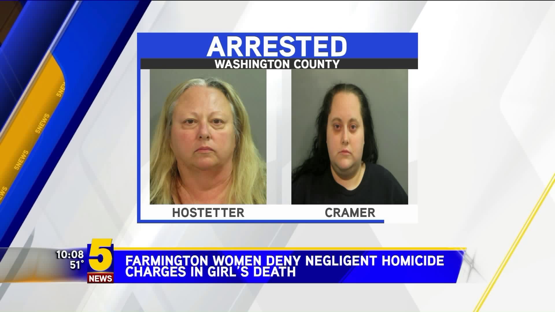 Farmington Women Deny Negligent Homicide Charges