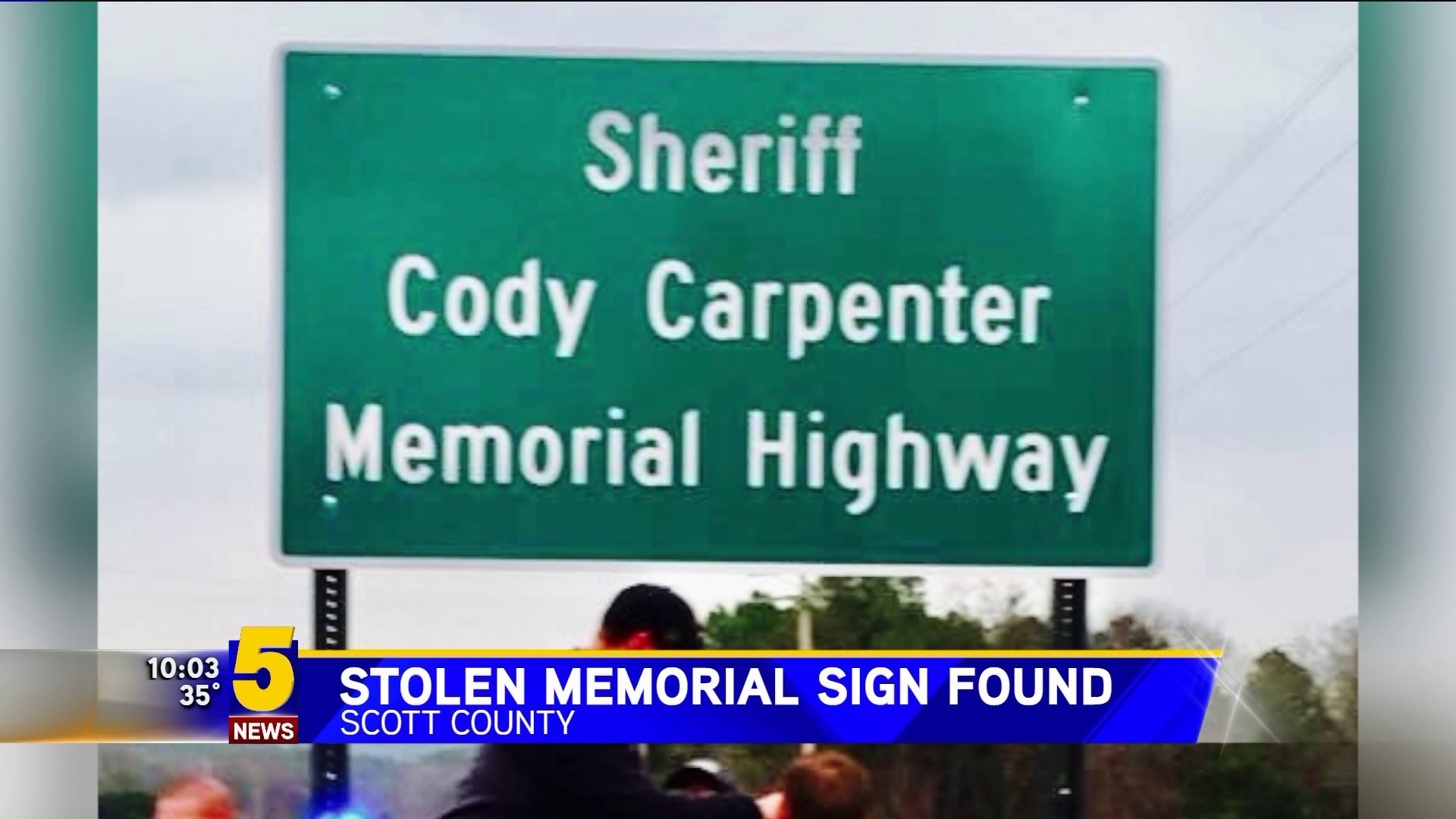 Stolen Memorial Sign Found