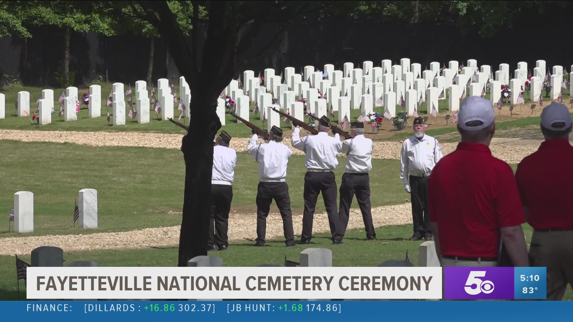 Hundreds of people visited the Fayetteville National Cemetery on Memorial Day to honor service members who have lost their lives.
