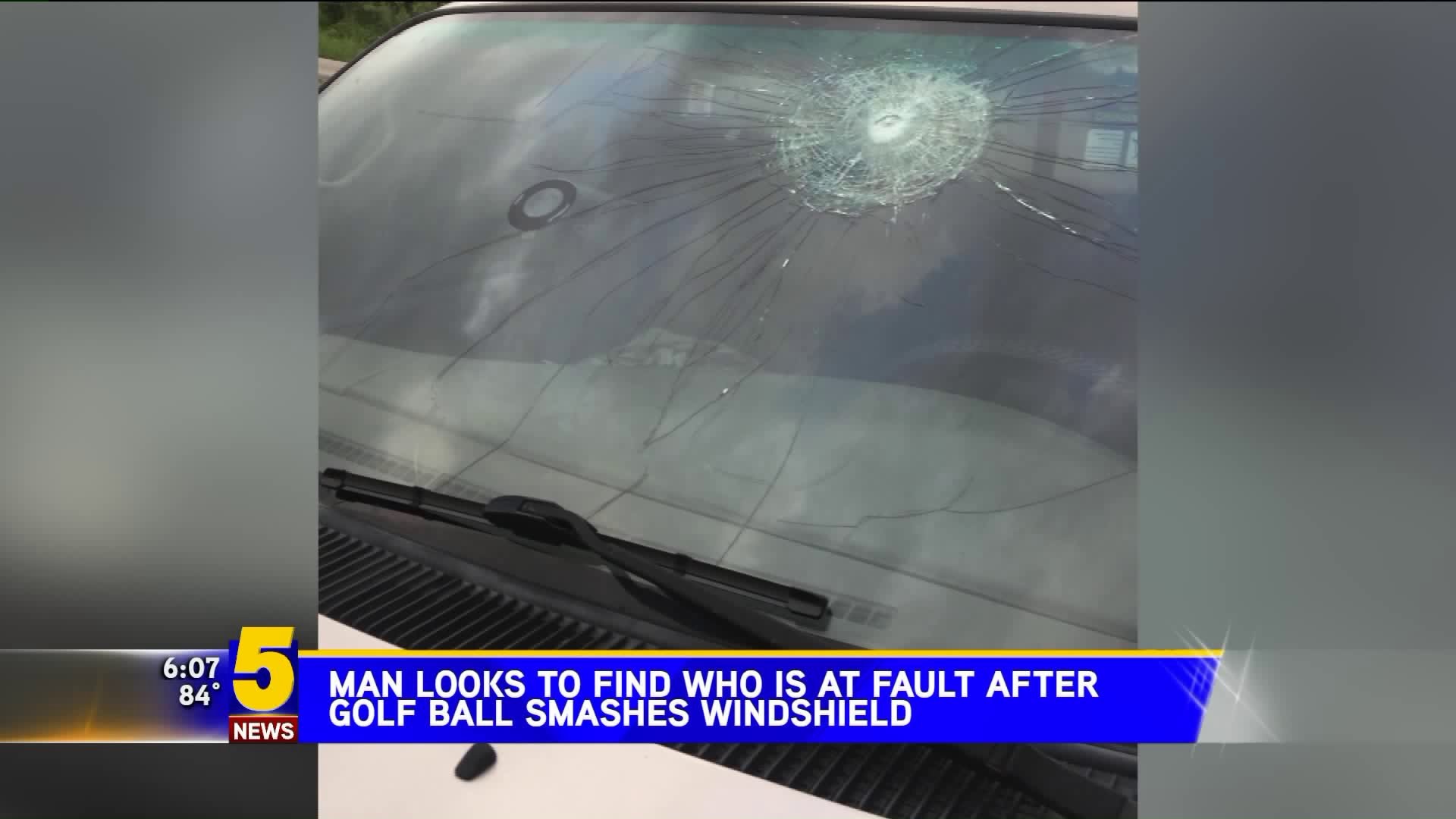 Man Looks To Find Person Responsbile For Hitting Golf Ball Into Windshield