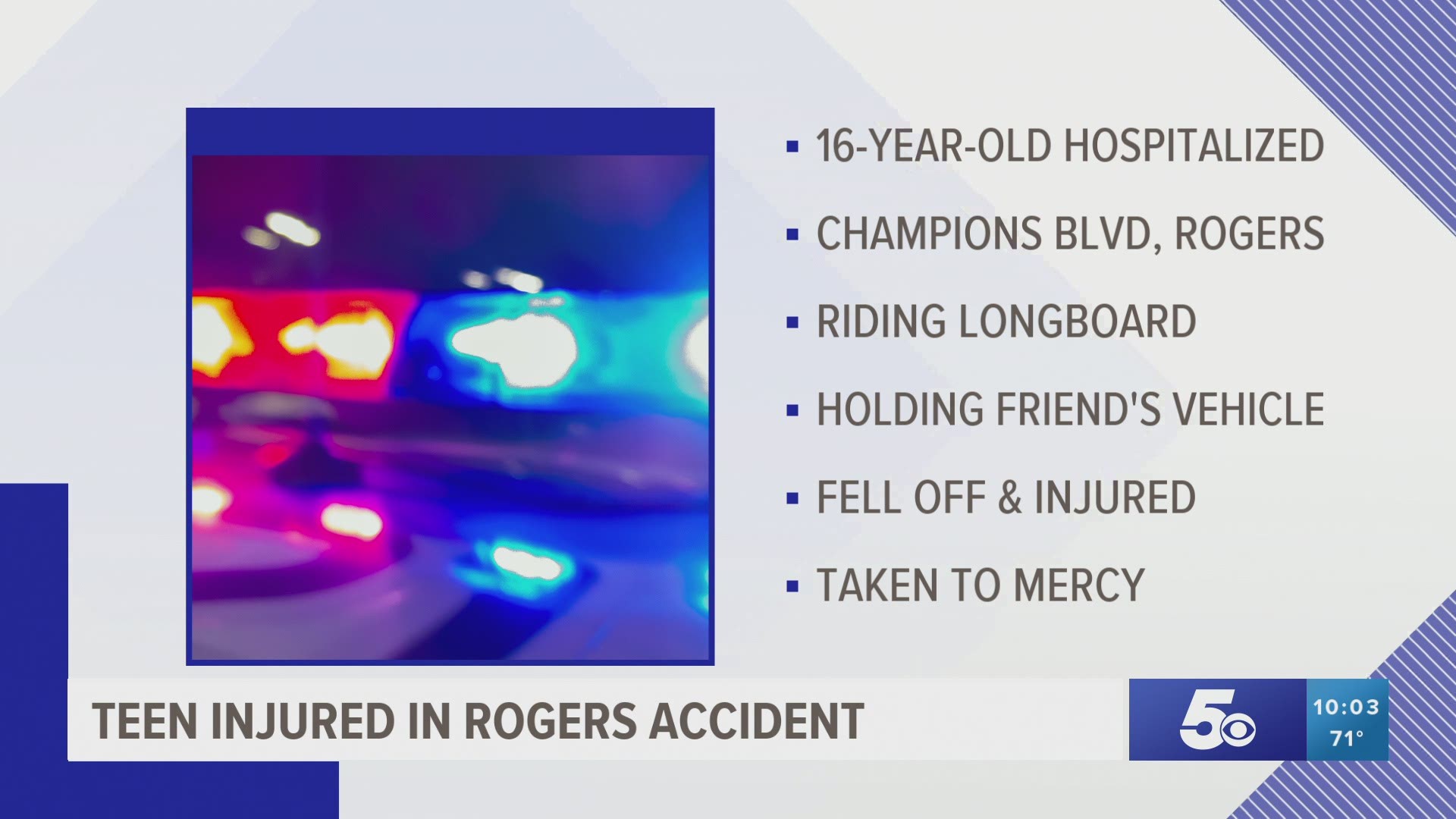 An accident sent a 16-year-old boy to the hospital last night (June 18).