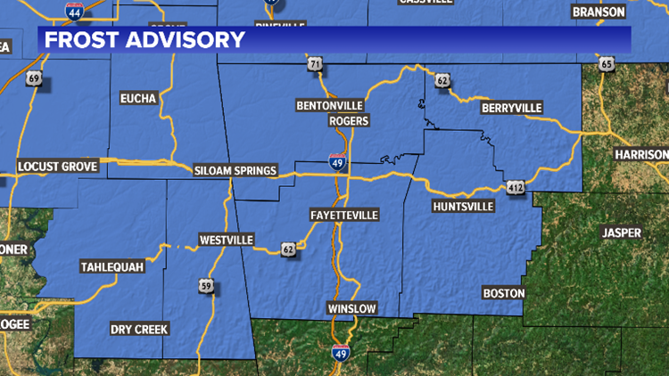 Frost Advisory issued for Northwest Arkansas | 5newsonline.com