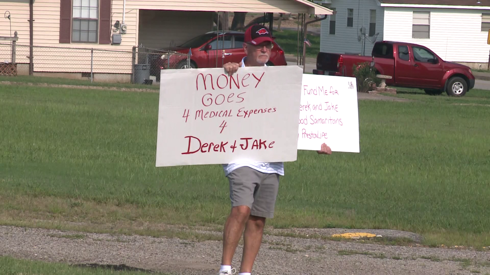 The fundraiser was held outside the Van Buren Police Department for Derek Riggs and Jake Meyers - two men shot by a hitchhiker in Sequoyah County over the weekend.