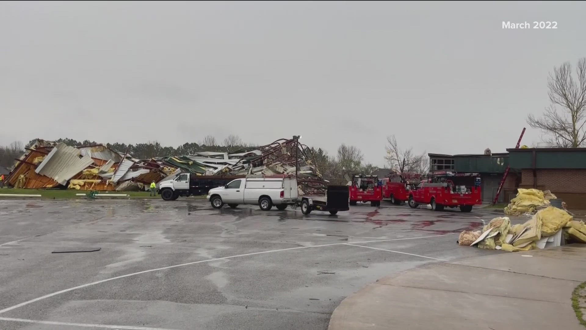 The tornado hit George Elementary School in March 2022.