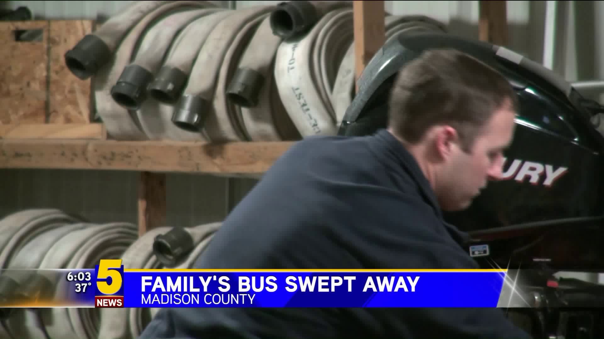Family`s Bus Swept Away