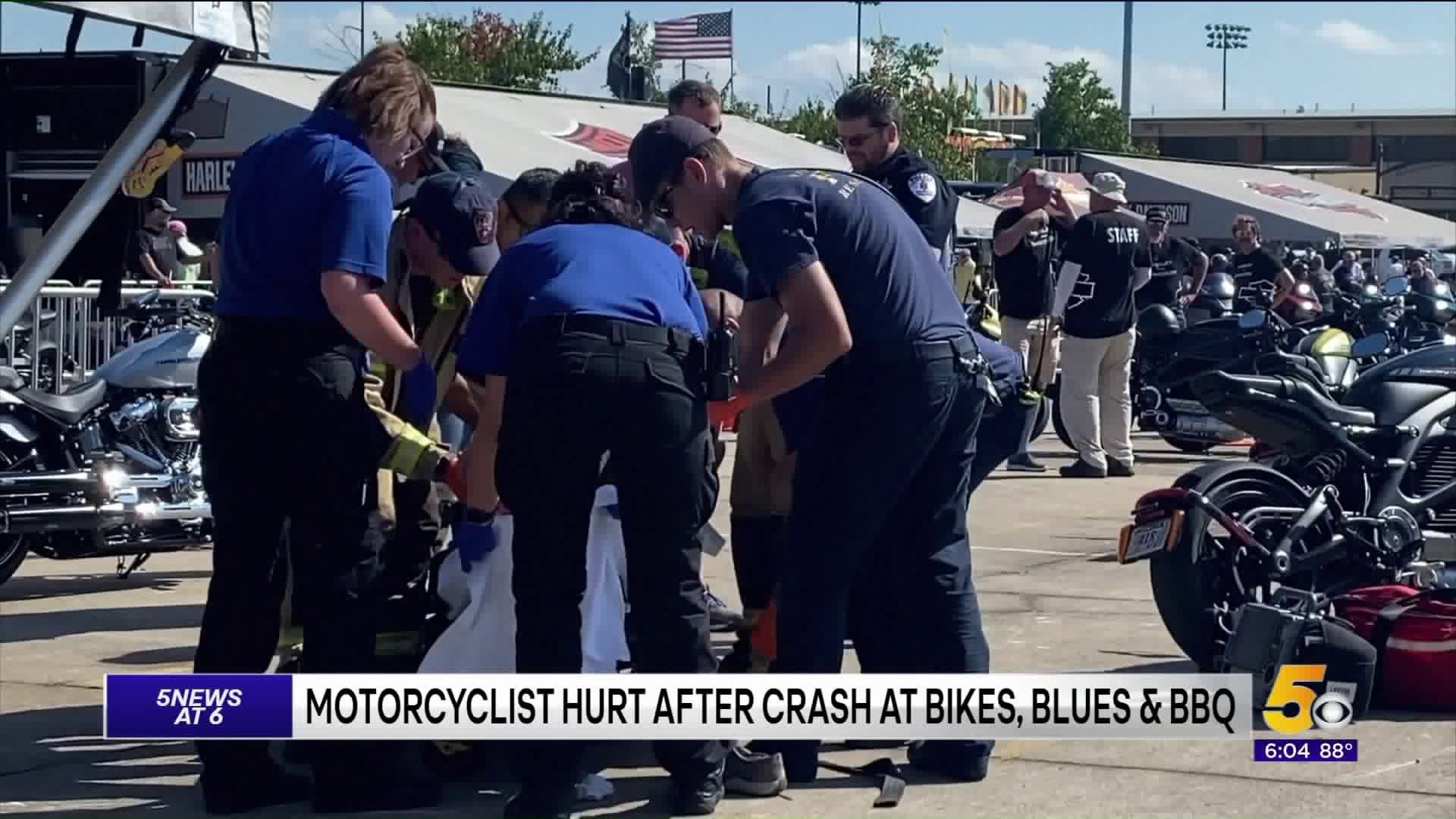 Motorcyclist Injured After Crash At Bikes, Blues & BBQ