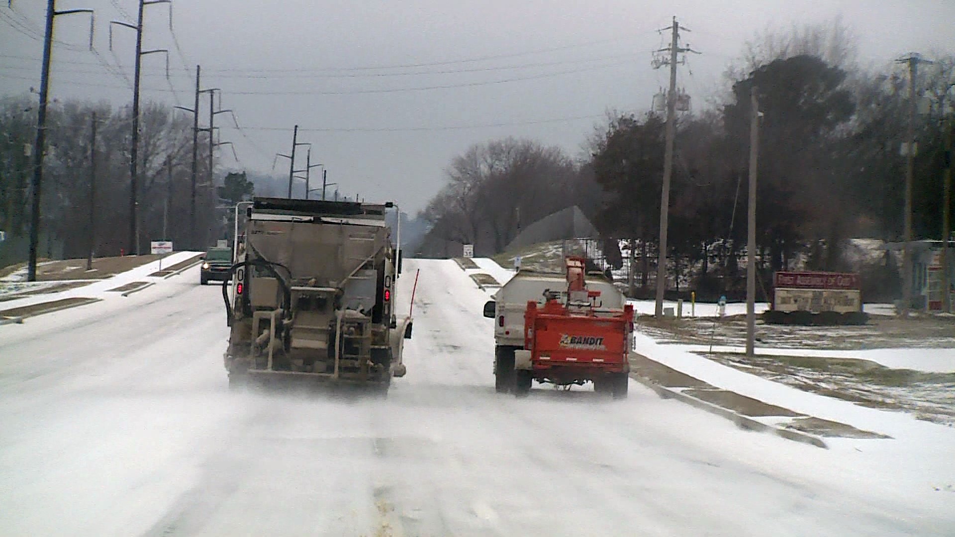 Officials say they have at least 20 full-time workers treating roads or preparing salts around the clock.