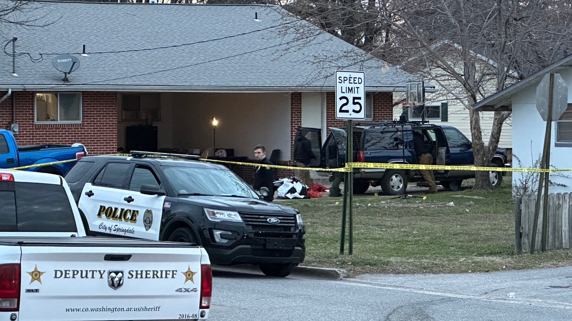 The shooting happened after police responded to the area of Eicher Avenue where they say a woman was shot in the arm and the suspect was parked in a nearby vehicle.