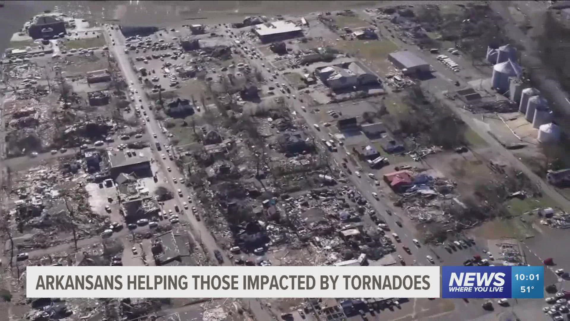 Arkansans have stepped up with donations, crews traveling to the sites and providing shelters for those in need.