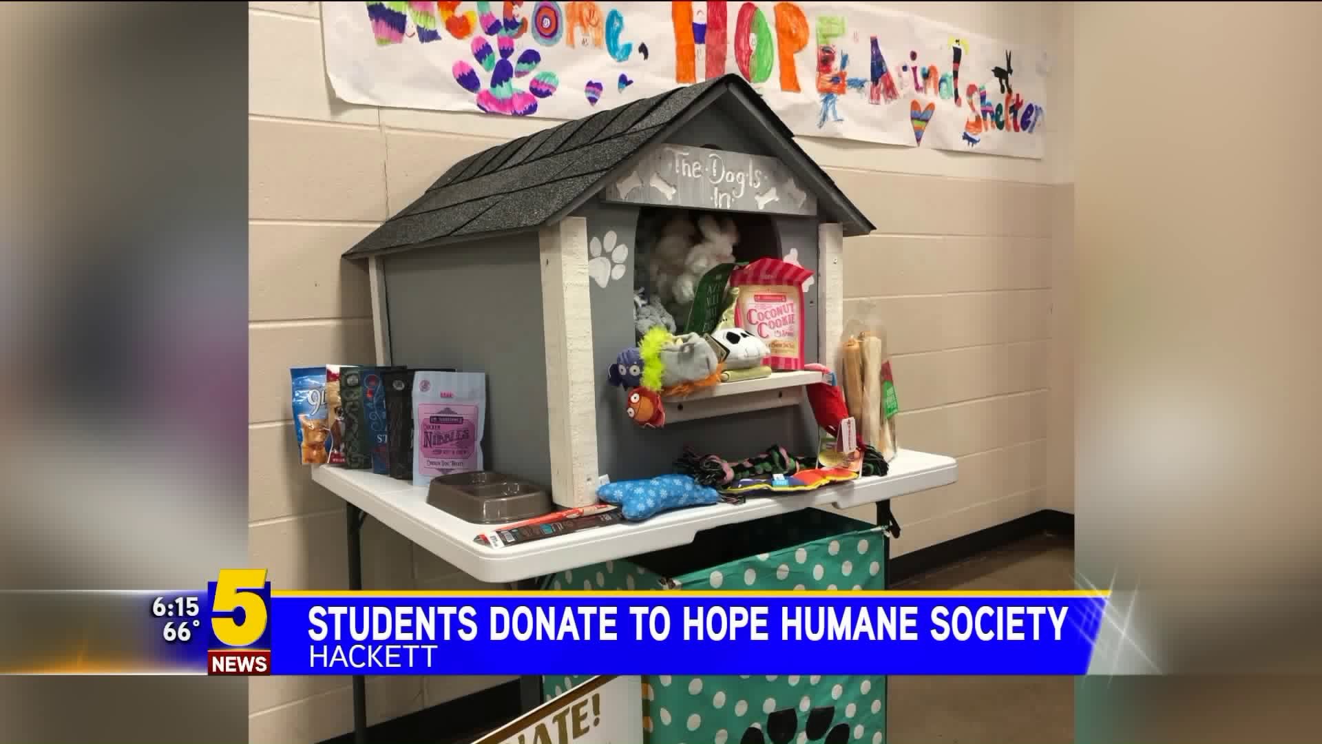 Hackett Elementary Students Donate To Hope Humane Society
