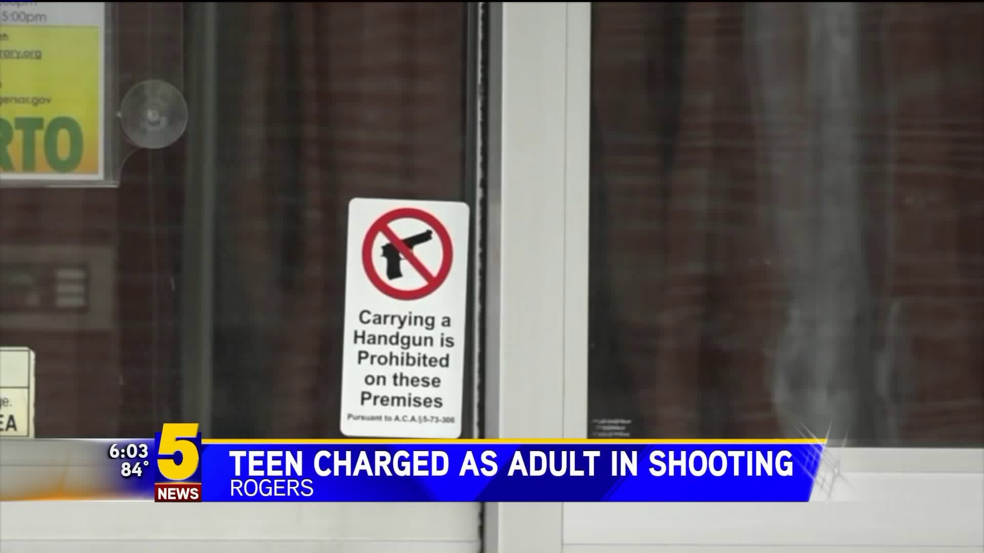 Teen Charged As Adult In Rogers Library Shooting