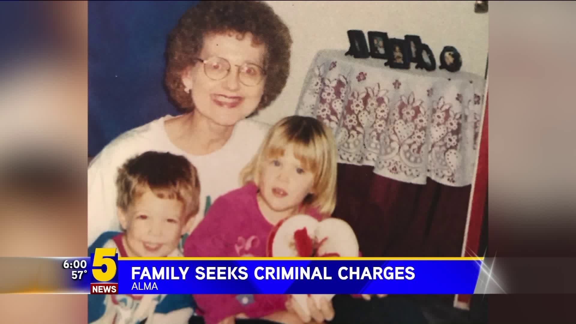 Family Seeks Criminal Charges