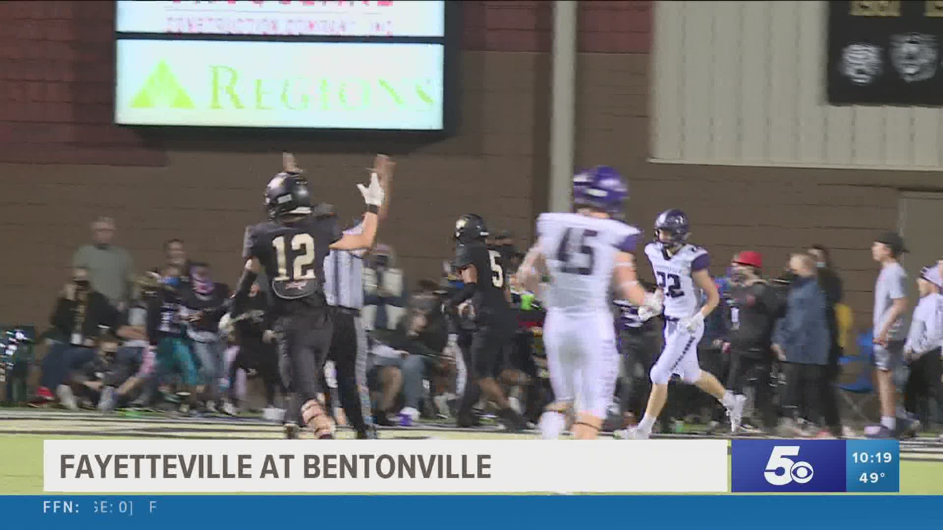 Bentonville beat Fayetteville (59-14).