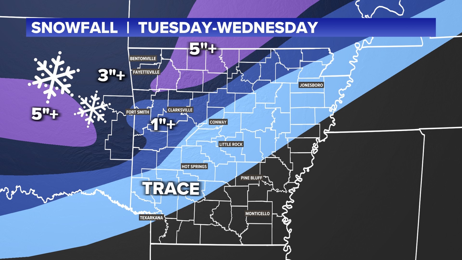 Snow chances in Arkansas next week