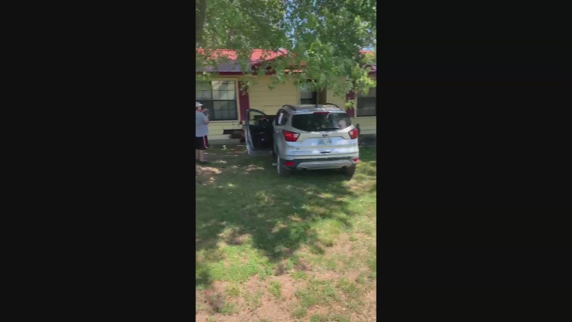 Watch: Scene of a car that crashed into a Cameron, Oklahoma home on Tuesday.