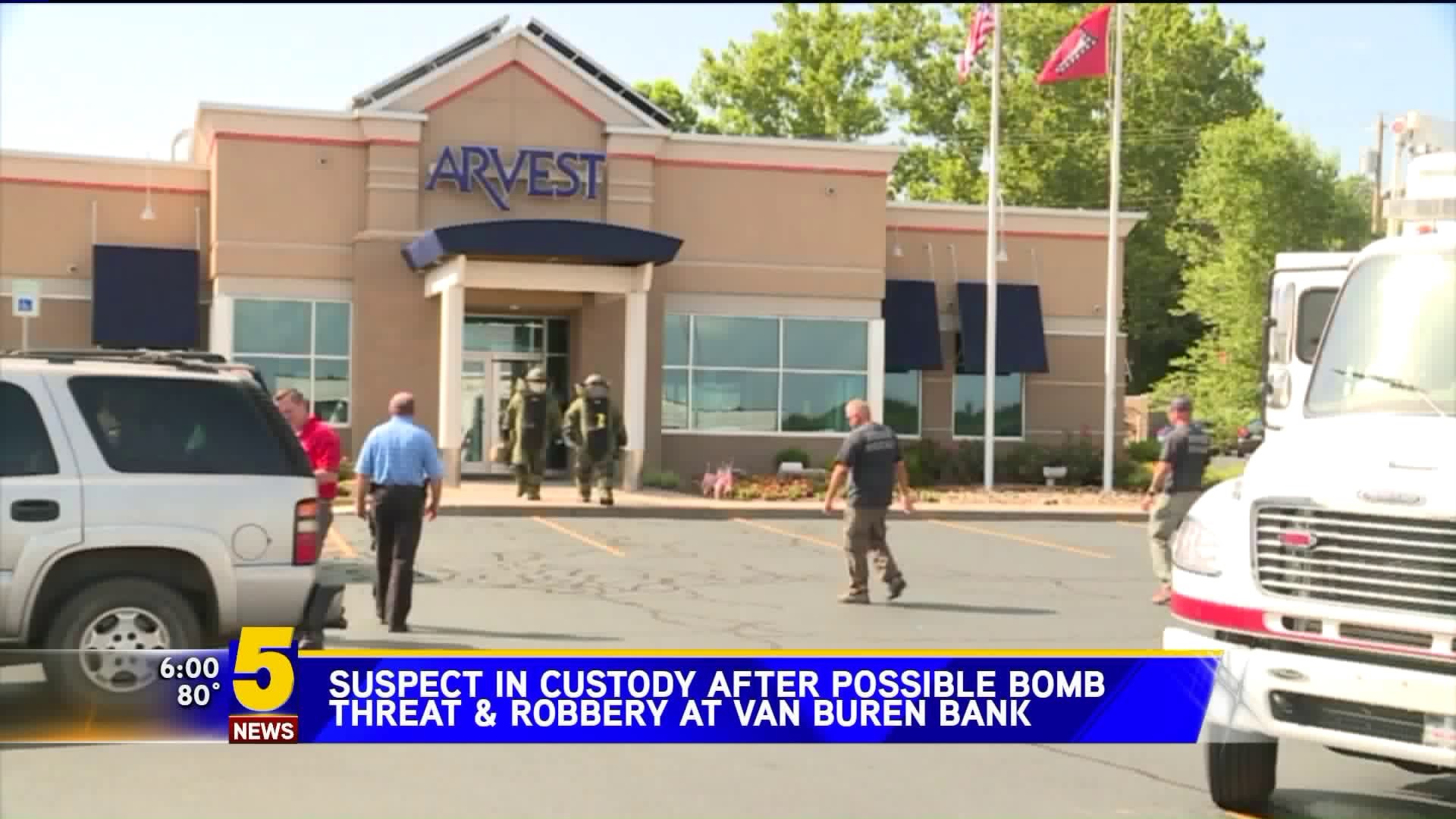 Suspect Arrested in Possible Bomb Threat at Arvest Bank
