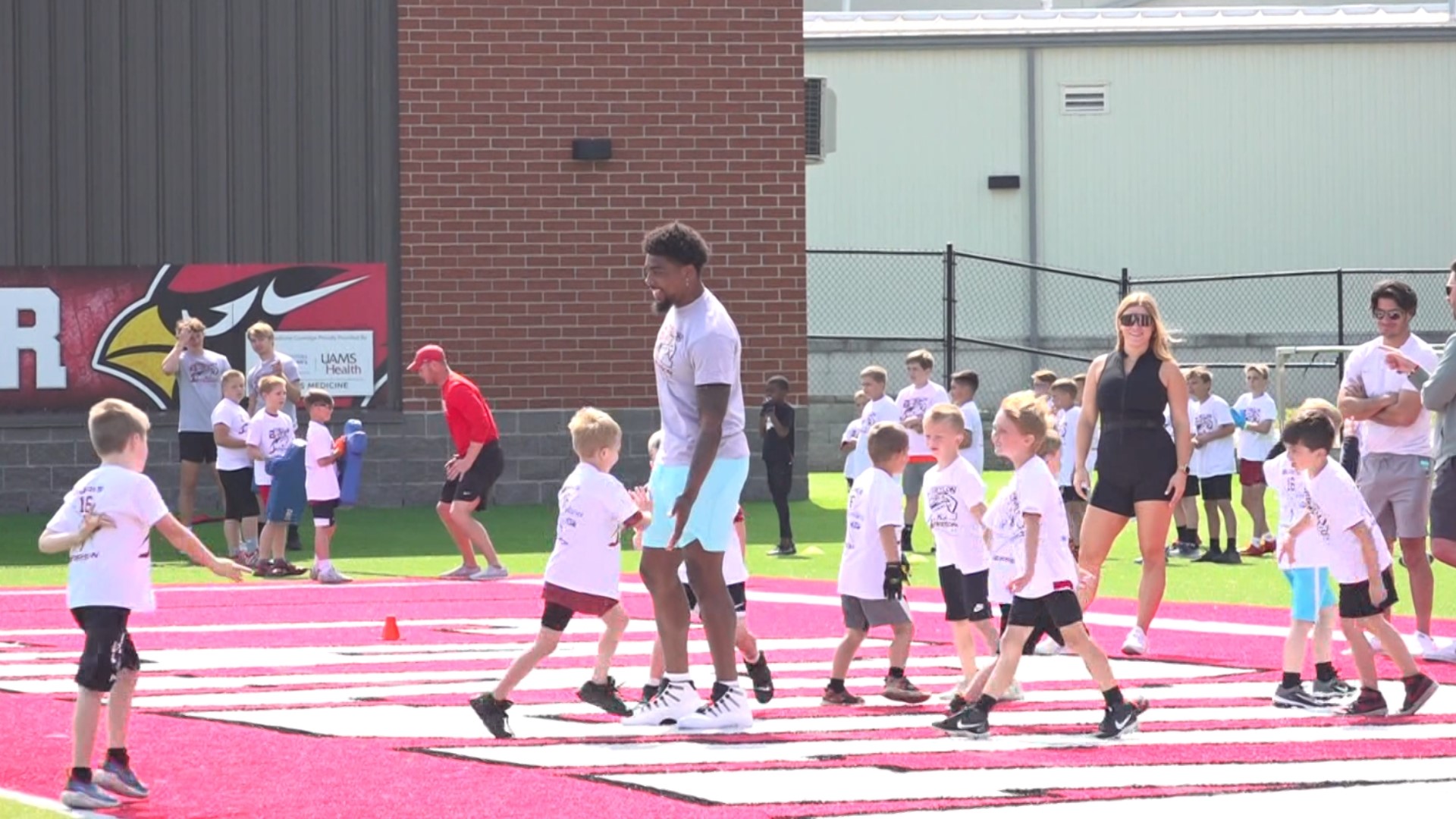 Tennessee Titans wide receiver Treylon Burks and  Arkansas quarterback K.J Jefferson hosted a youth football camp in Farmington on Saturday, May 19.