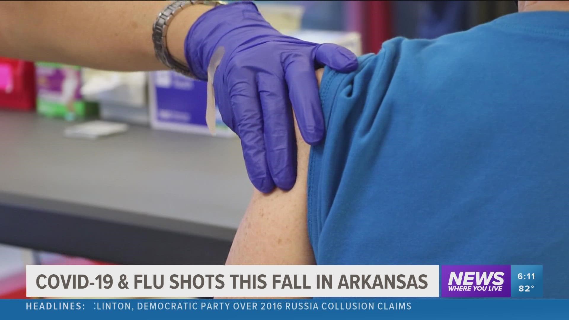 About 25% of people visiting pharmacies in Arkansas are getting both a COVID-19 and flu vaccine for this fall.